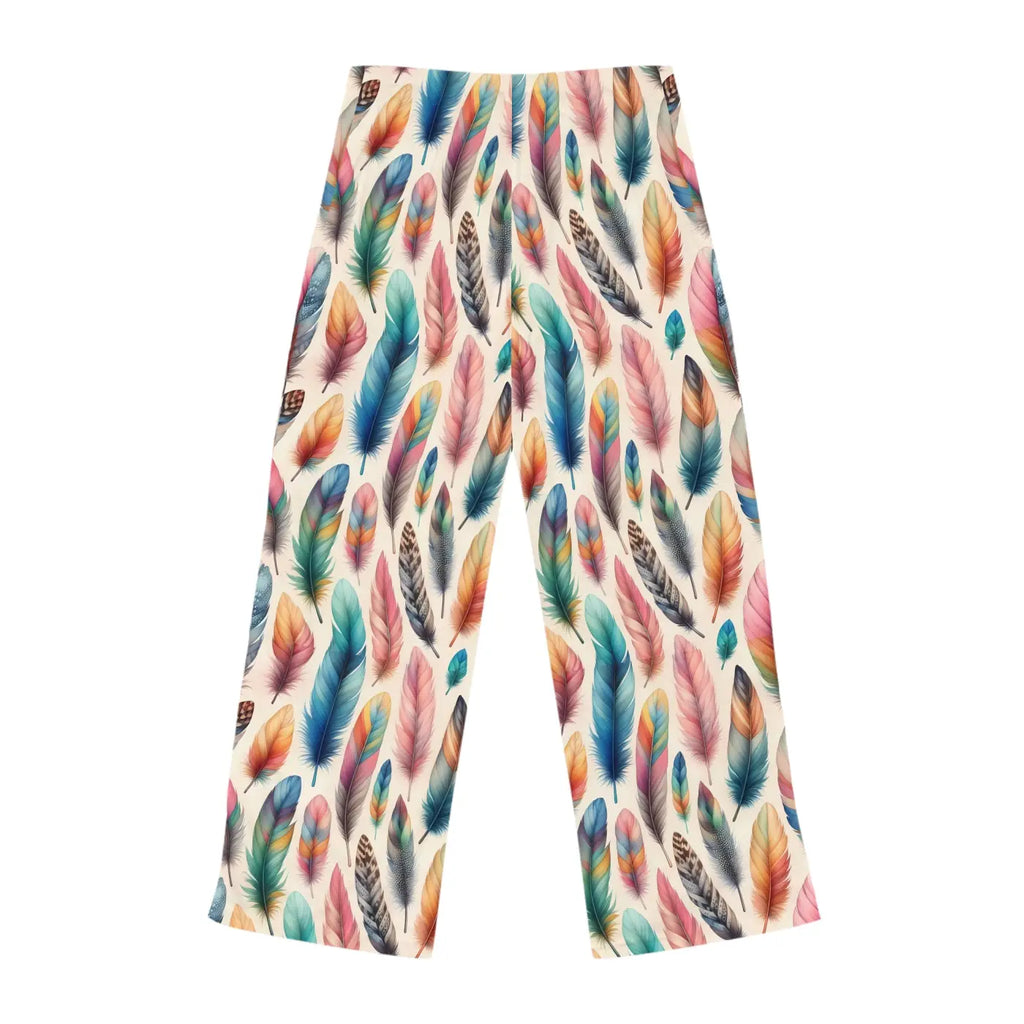 Stylish Cozy Women’s Pajama Pants - Bohemian Feather Print - DipaliZ