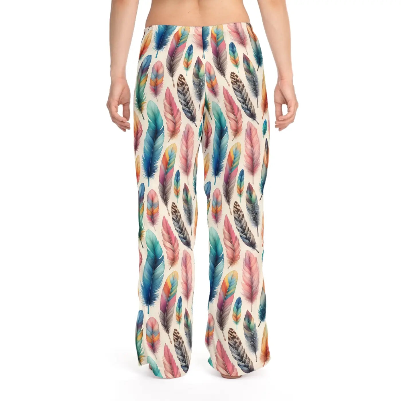 Stylish Cozy Women’s Pajama Pants - Bohemian Feather Print - DipaliZ