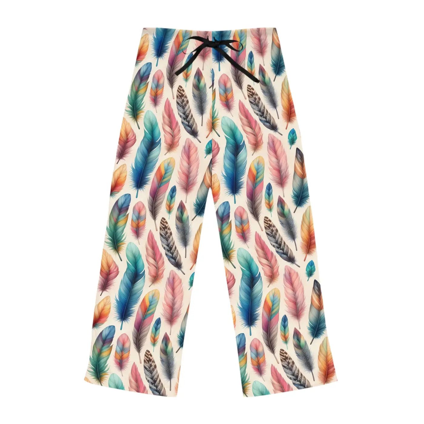 Stylish Cozy Women’s Pajama Pants - Bohemian Feather Print - DipaliZ