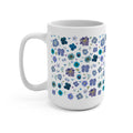 Boho Pressed Flowers Mug: Blue