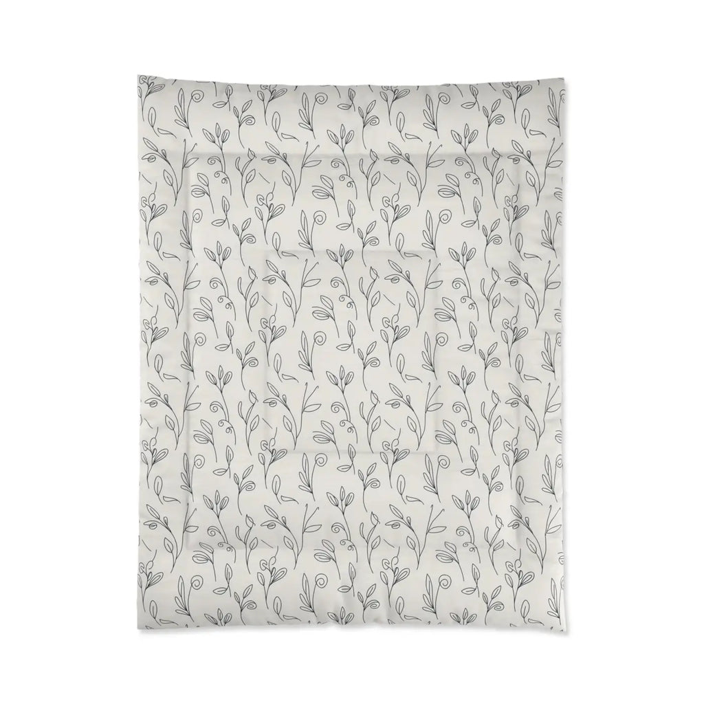 Botanical Gray Vine Comforter - Soft Microfiber - DipaliZ