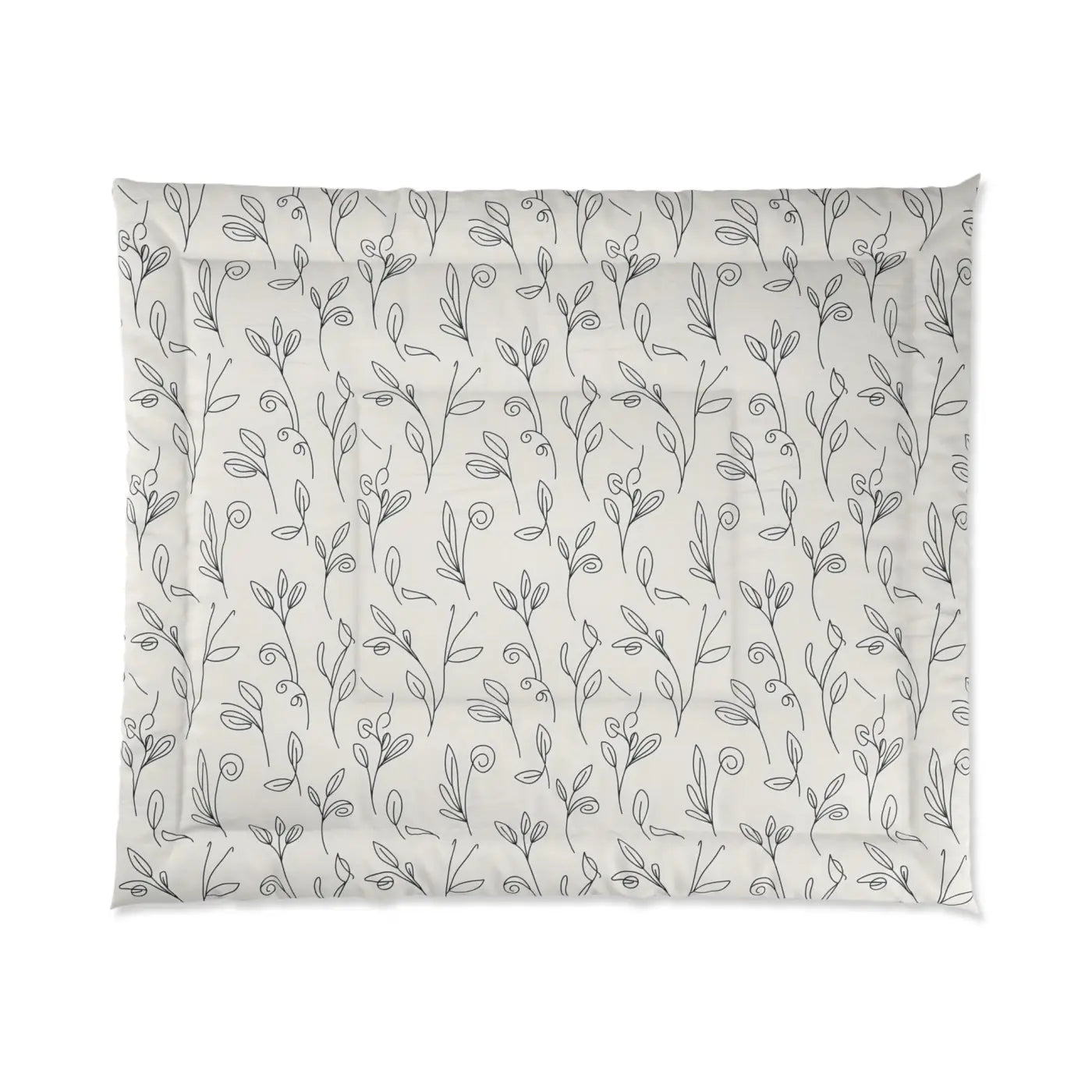 Botanical Gray Vine Comforter - Soft Microfiber - DipaliZ