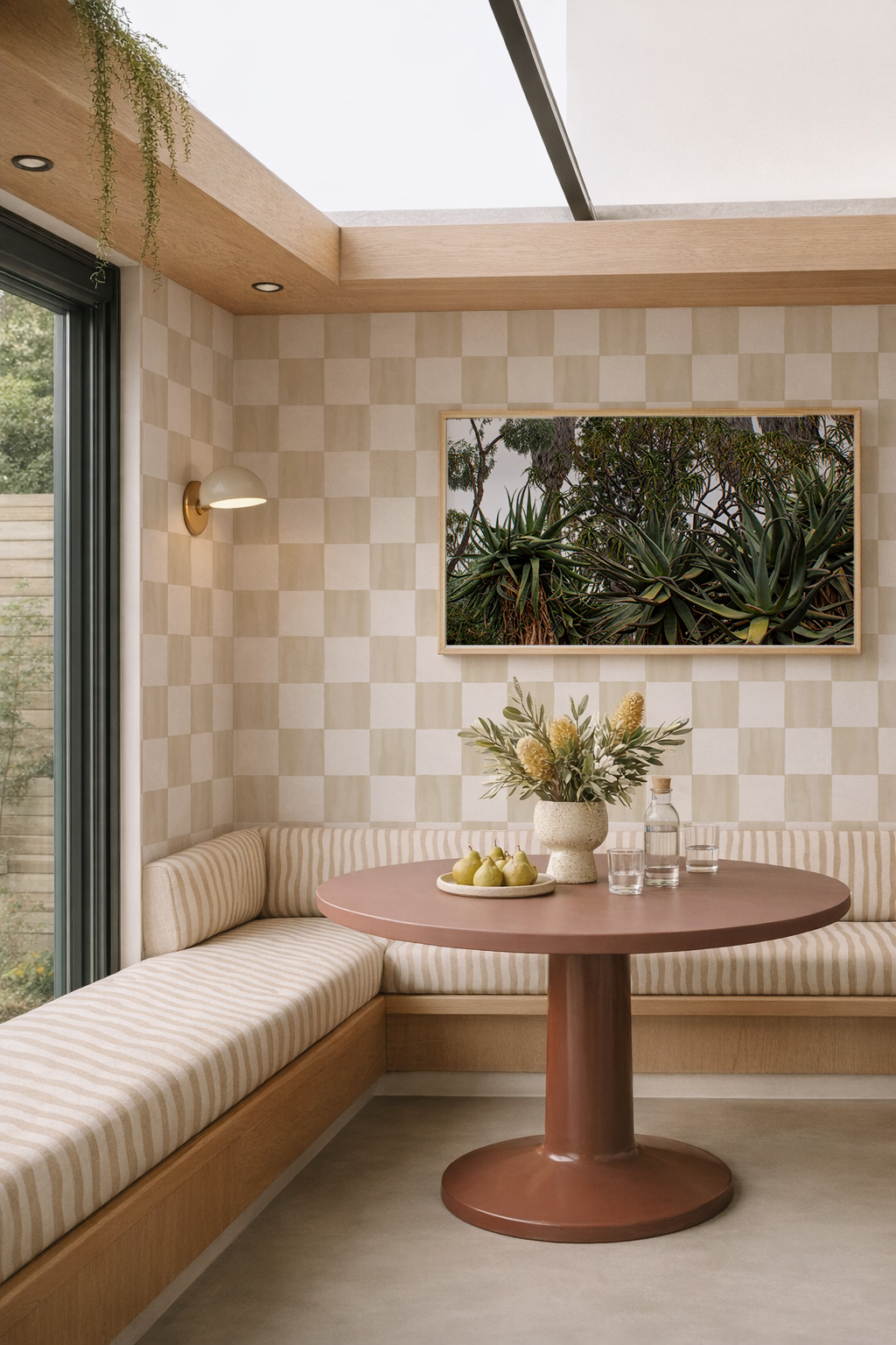 Checkers Wallpaper, tan