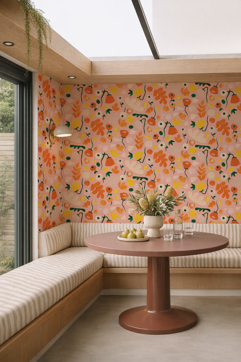 Henri Floral Wallpaper, pink