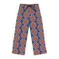 Bright geometrical pattern on blue, Women's Pajama Pants (AOP)