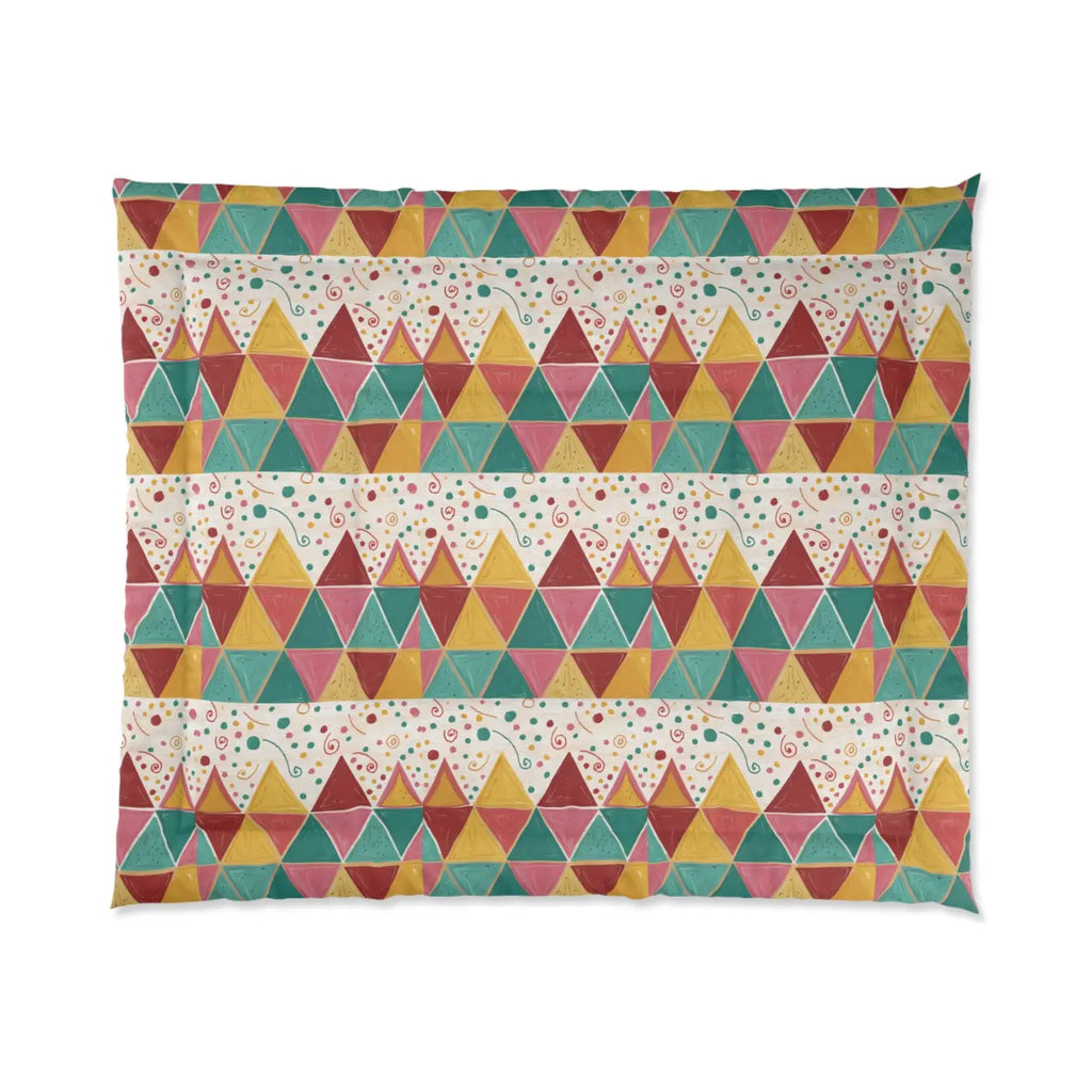 Vibrant Geometrical Triangle Polyester Comforter - DipaliZ