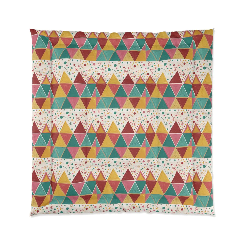 Vibrant Geometrical Triangle Polyester Comforter - DipaliZ