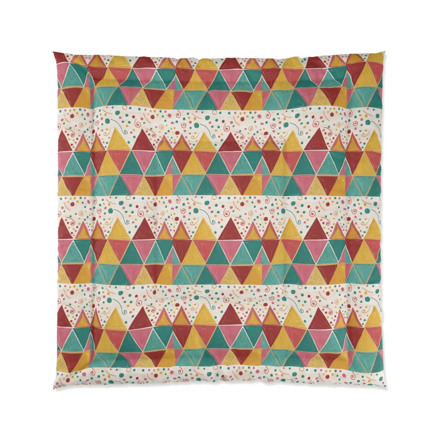 Vibrant Geometrical Triangle Polyester Comforter - DipaliZ