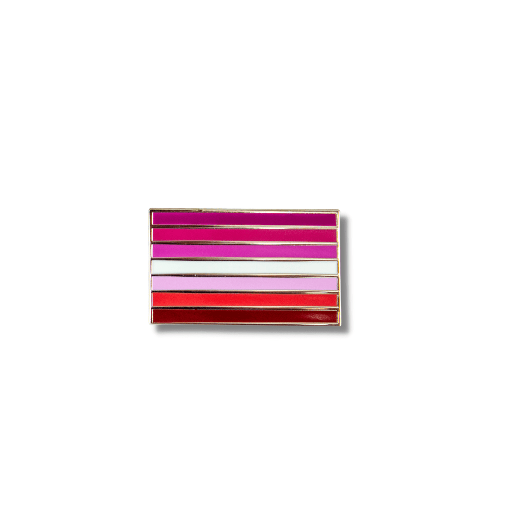 Lesbian Pride Flag Pin - Hard Enamel Lapel Pin With Secure Double Posts