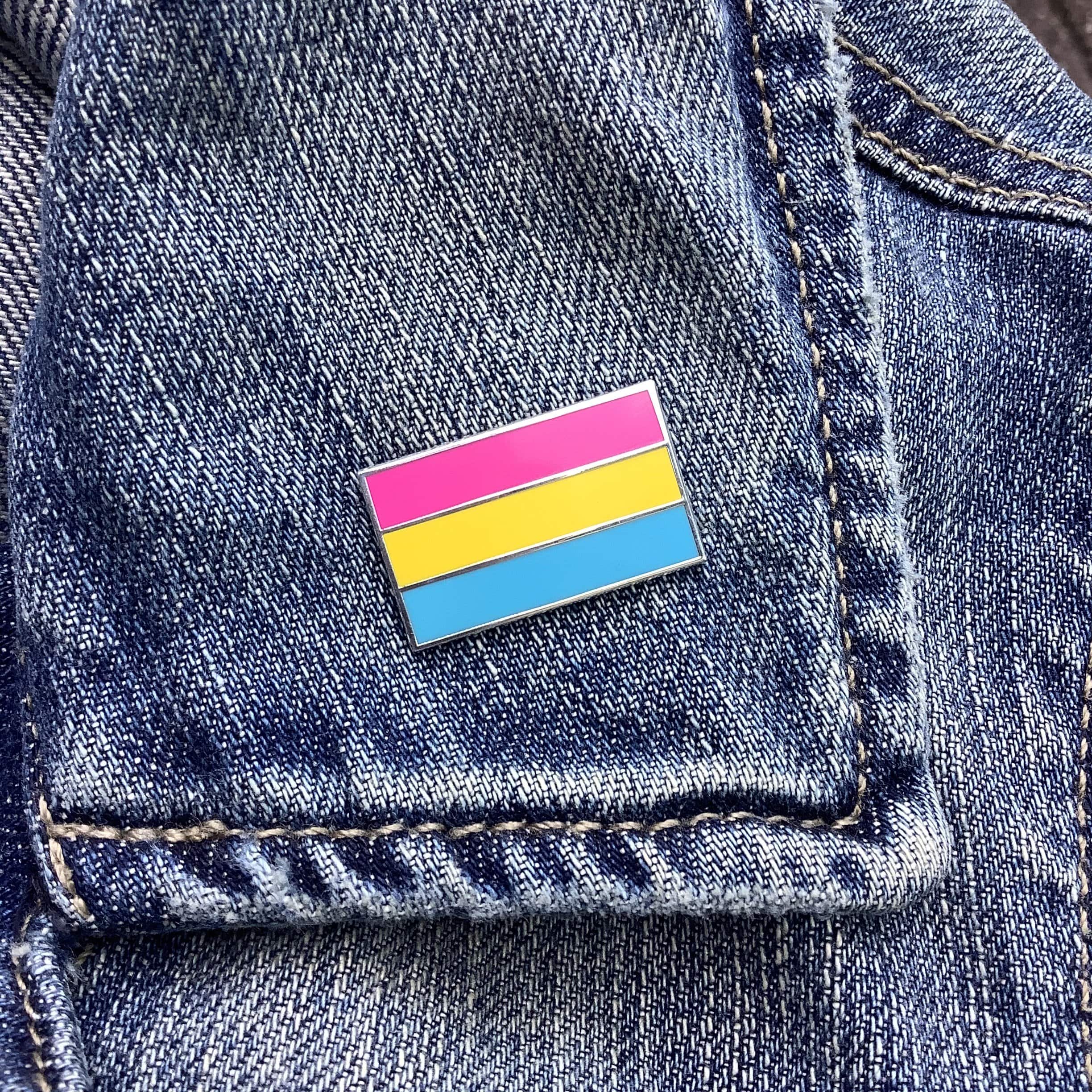 Pansexual Flag Pin – Hard Enamel Pride Flag Enamel Lapel Pin 1.25-Inch