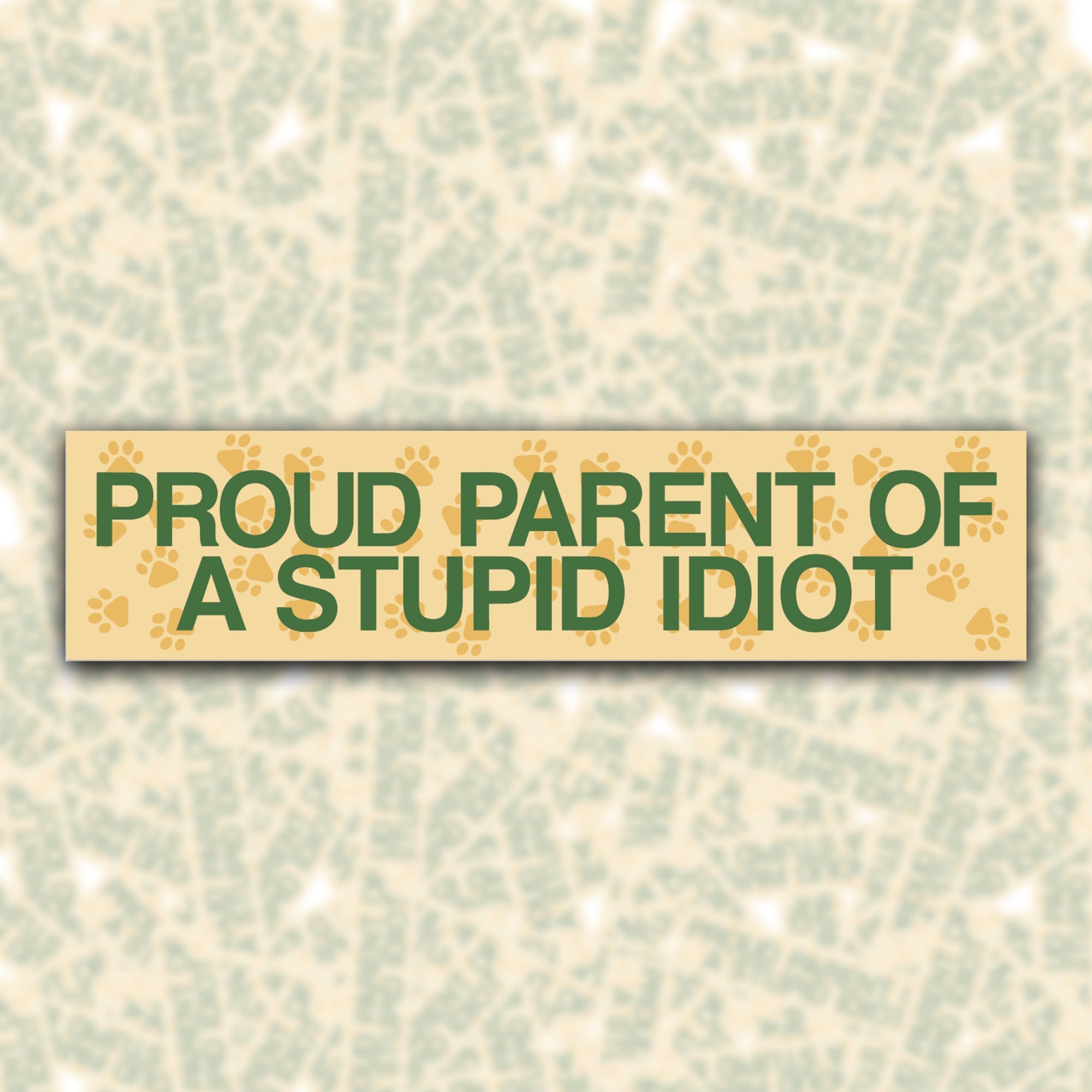Proud Parent of a Stupid Idiot Bumper Sticker