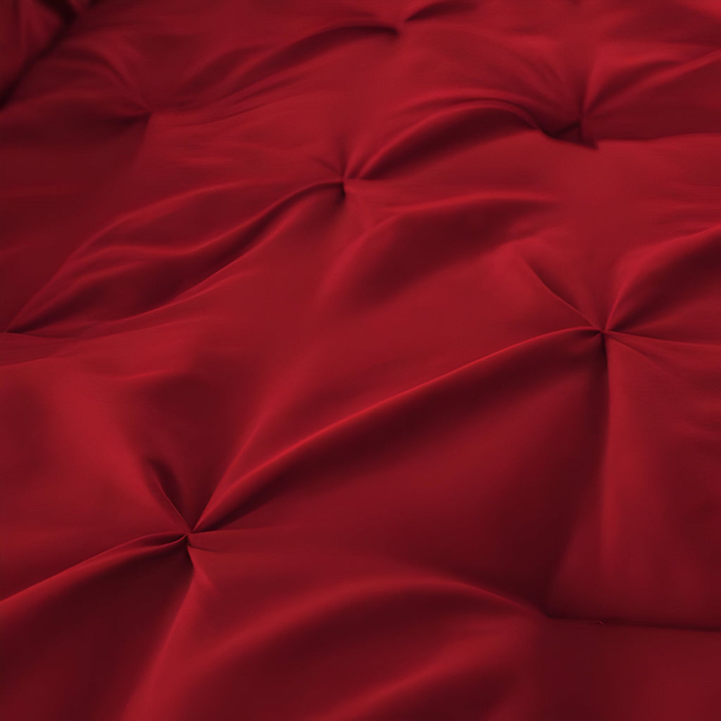 400TC Cotton Pintuck Sateen Solid Duvet Cover Set
