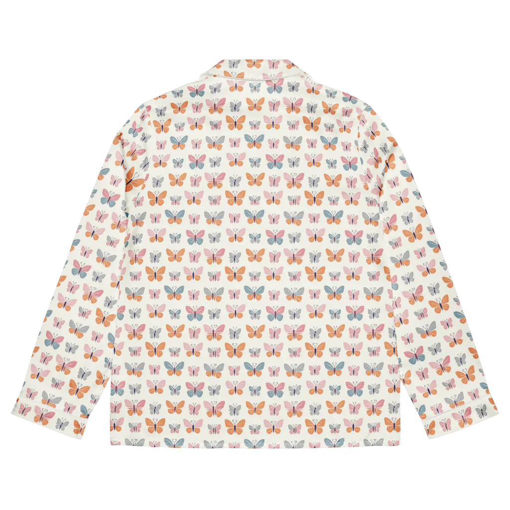Silky Butterfly Long Sleeve Pajama - Soft Loungewear - DipaliZ