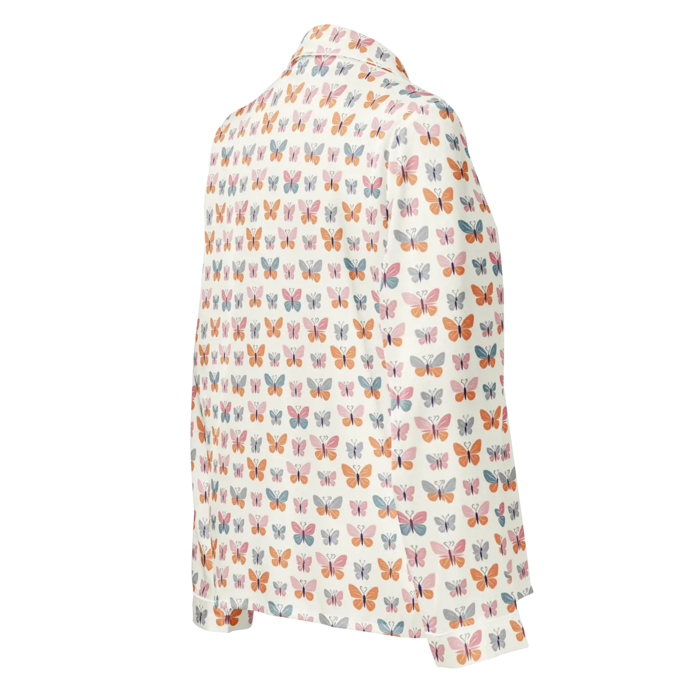Silky Butterfly Long Sleeve Pajama - Soft Loungewear - DipaliZ