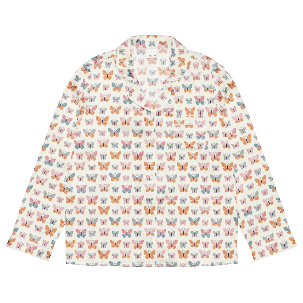 Silky Butterfly Long Sleeve Pajama - Soft Loungewear - DipaliZ