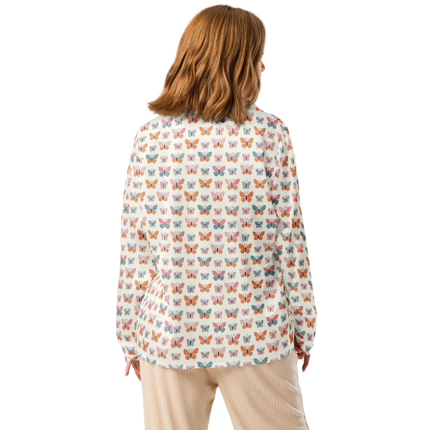 Silky Butterfly Long Sleeve Pajama - Soft Loungewear - DipaliZ