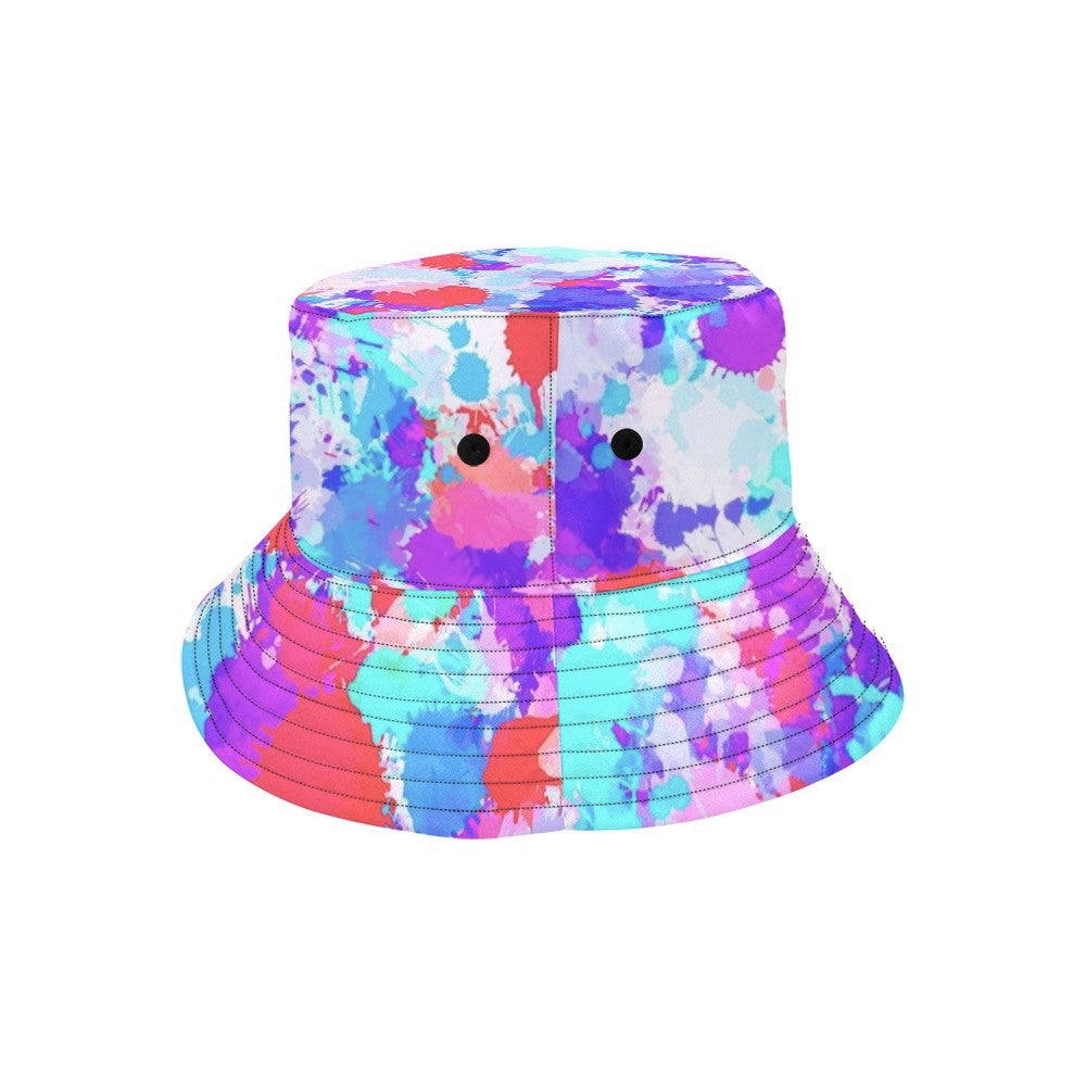Cherry Frost Paint Splatter Bucket Hat | UV Blacklight Reactive