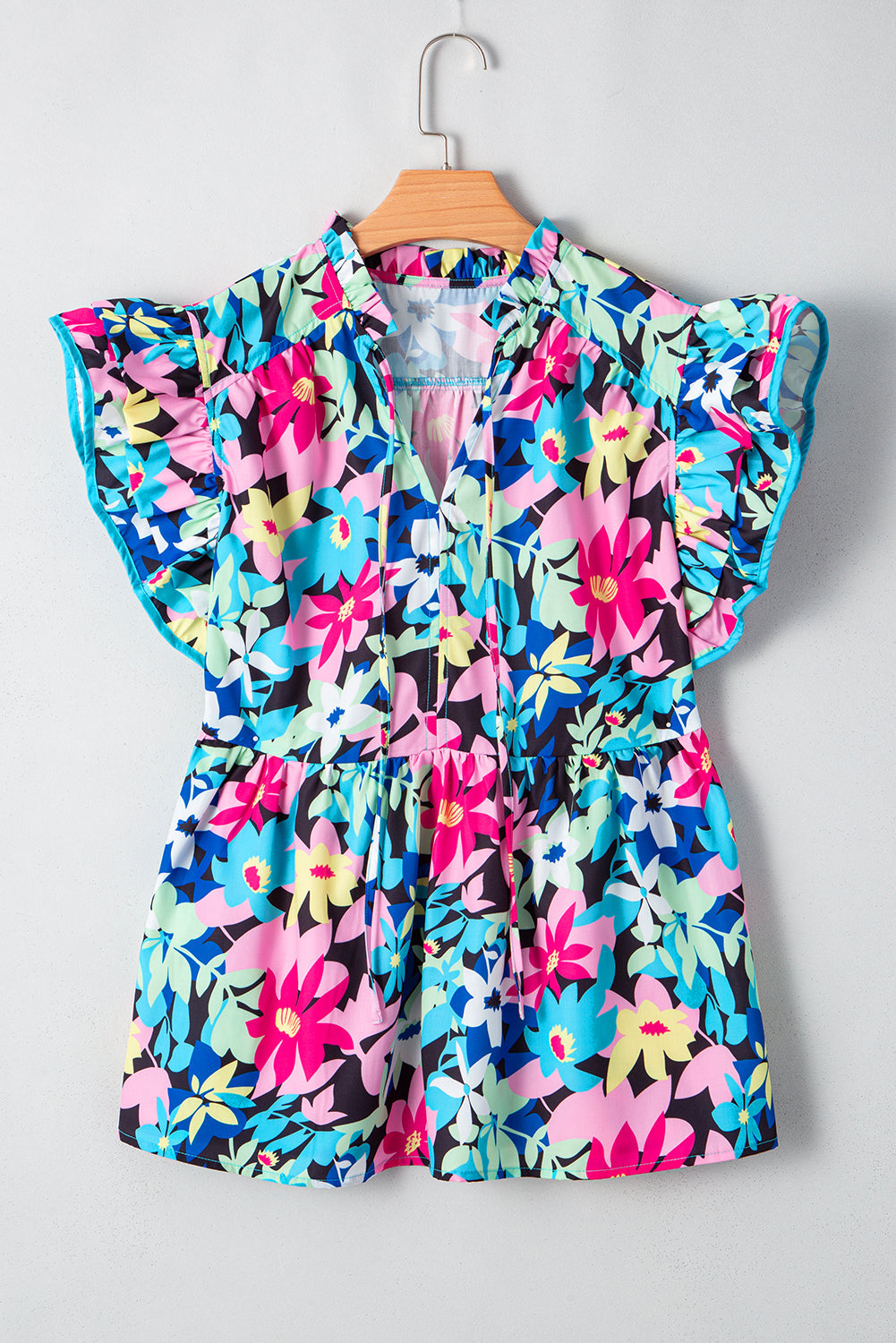 Dani Sleeve Tied Notched Blouse