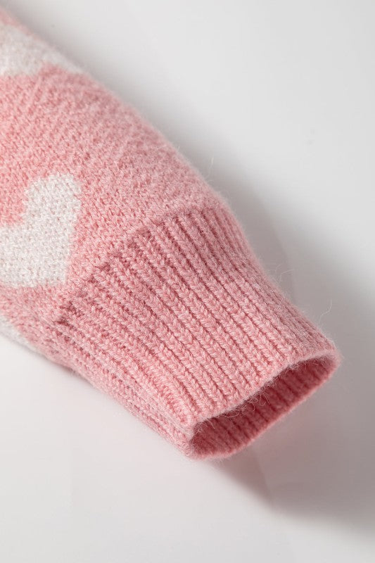 Heart Button Front Cardigan Sweater