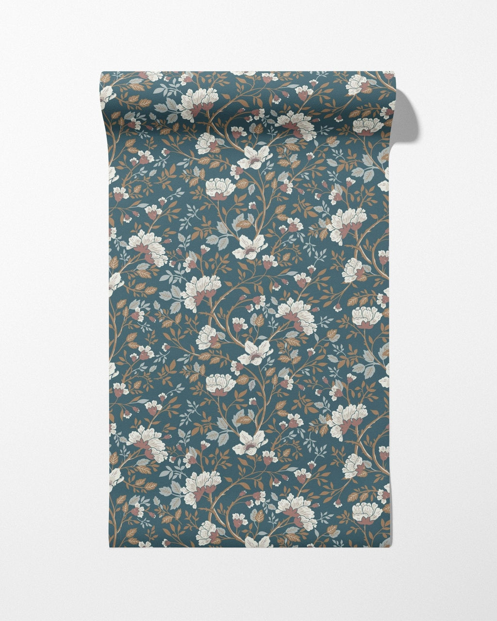 Camellia Study Wallpaper in Cobalt Dust