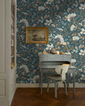 Camellia Study Wallpaper in Cobalt Dust