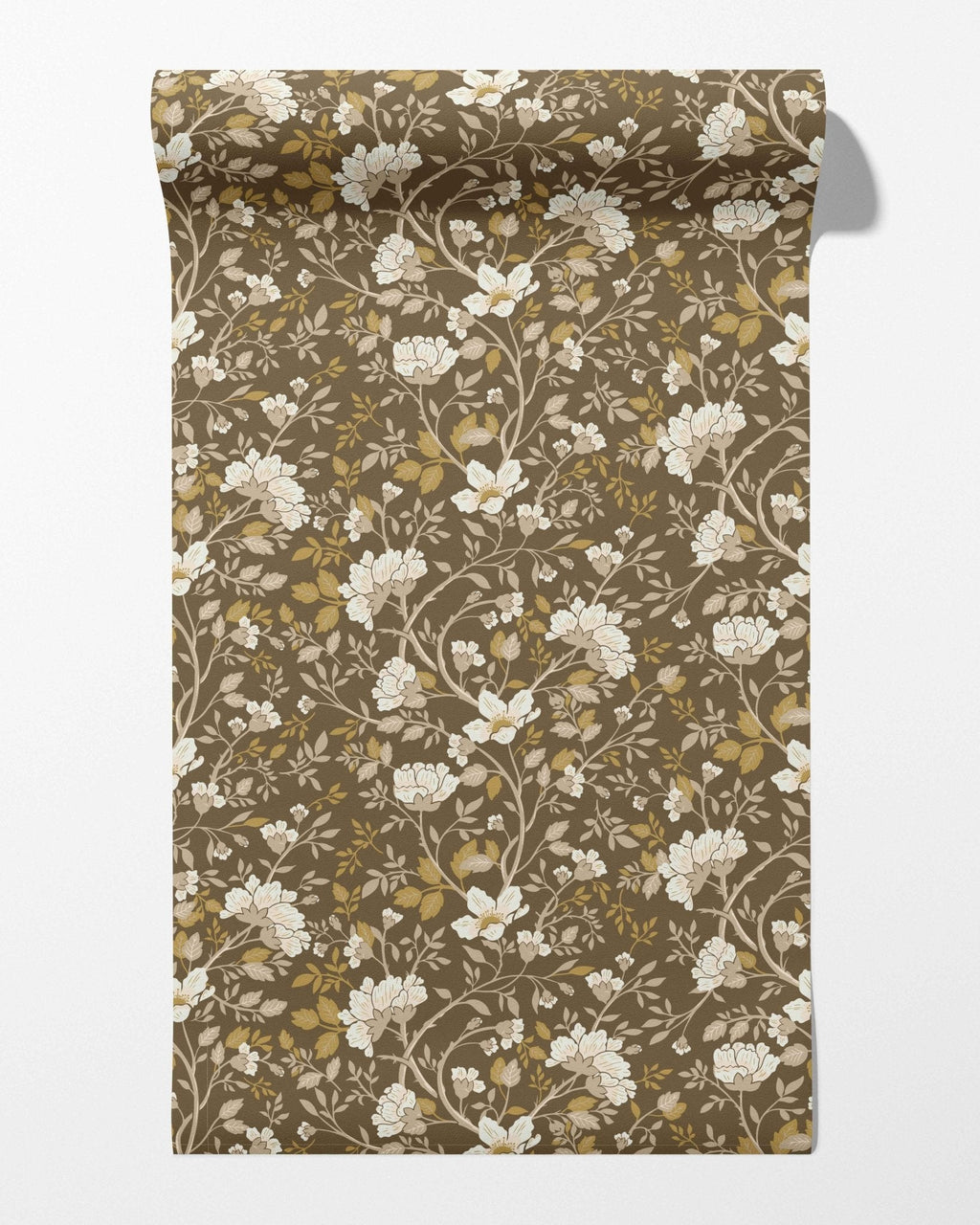 Camellia Study Wallpaper in Golden Vine