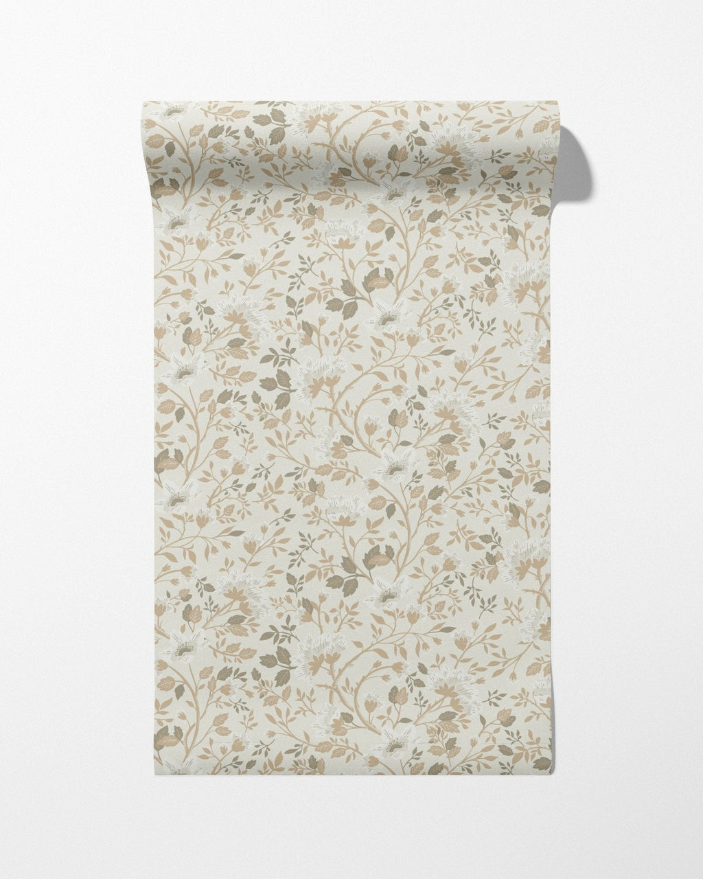 Camellia Study Wallpaper in Natural Linen