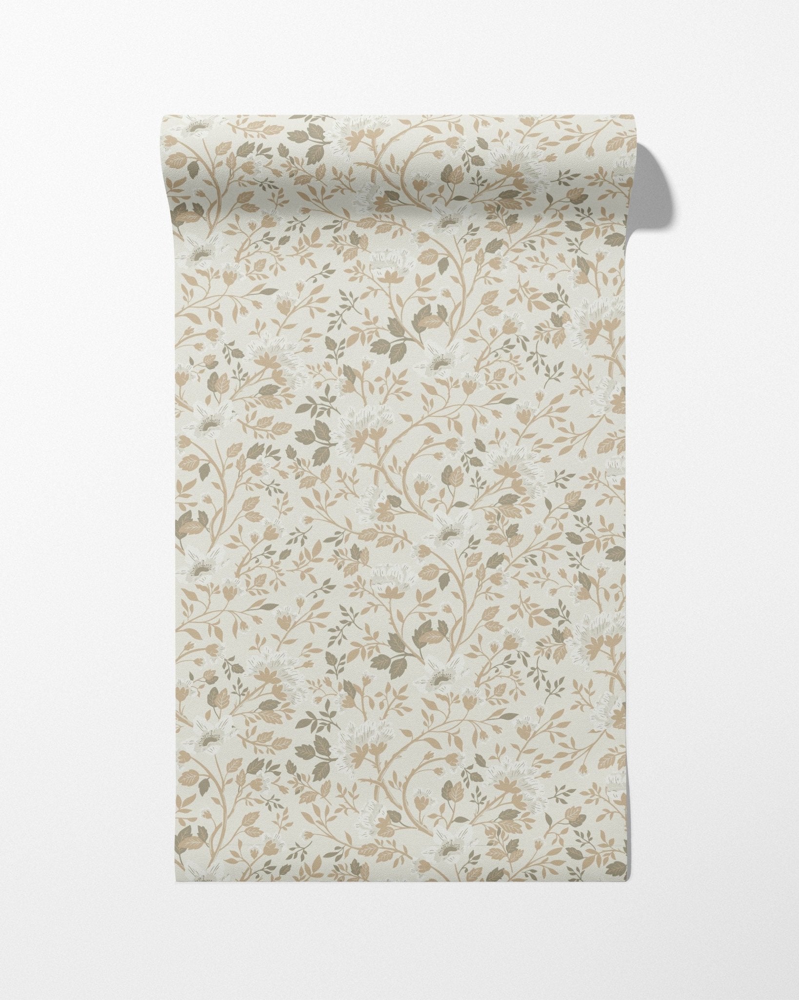 Camellia Study Wallpaper in Natural Linen