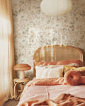 Camellia Study Wallpaper in Natural Linen