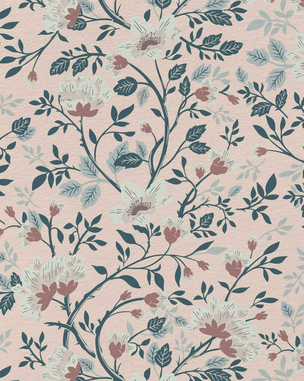 Camellia Study Wallpaper in Petal Cream