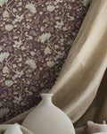 Camellia Study Wallpaper in Plumwood