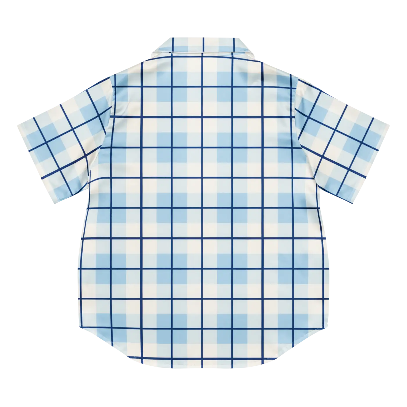 Silky Capri Blue Madras Pajama Top - Relaxed Fit - DipaliZ