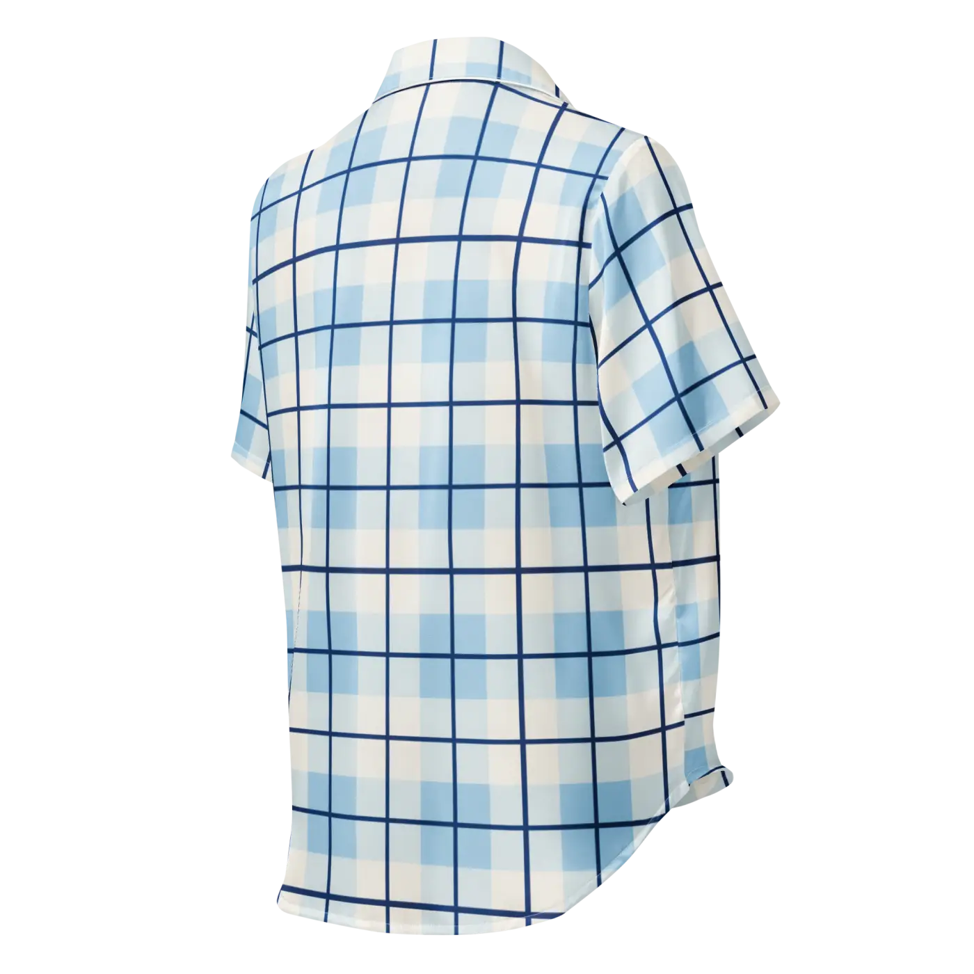 Silky Capri Blue Madras Pajama Top - Relaxed Fit - DipaliZ