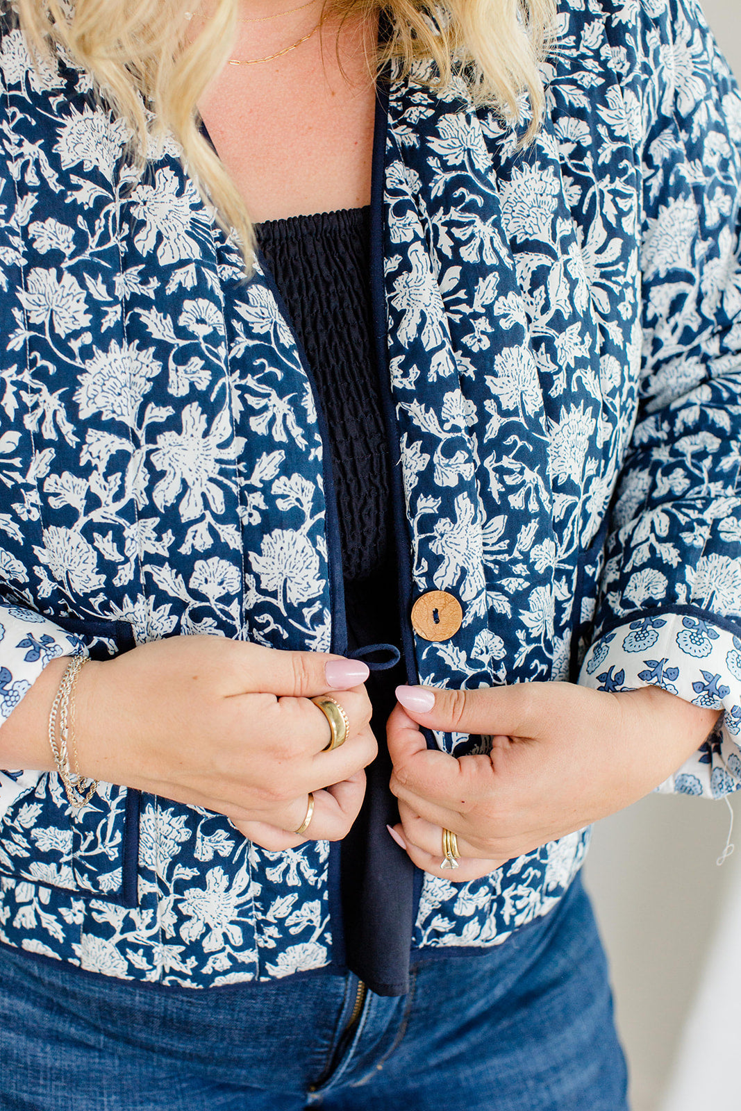 The Emily *Reversible* Quilted Jacket in French Navy