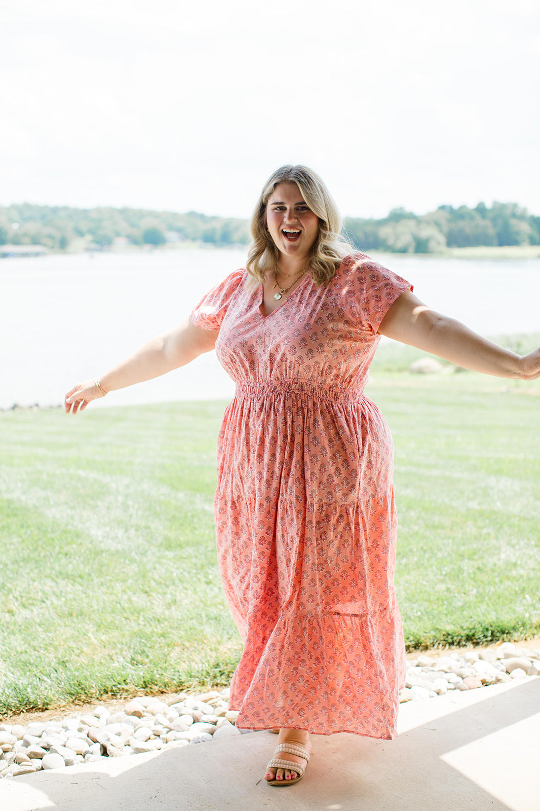 The Sarah in Peach Cobbler - Dress