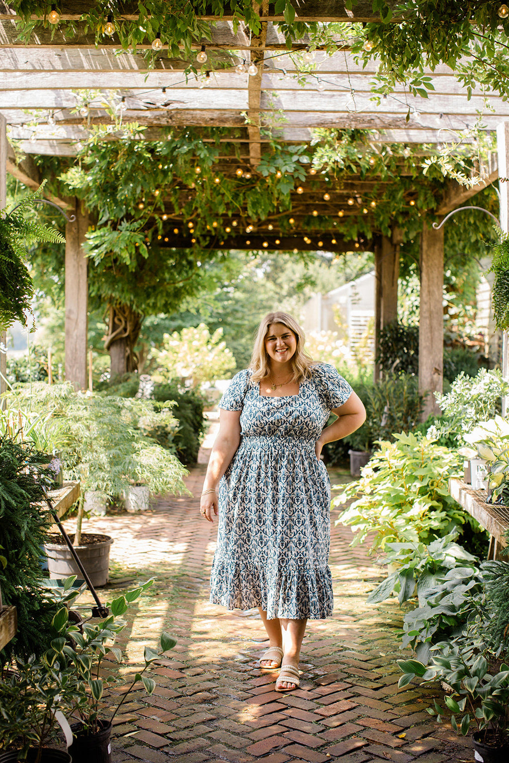 Navy Trellis - Dress