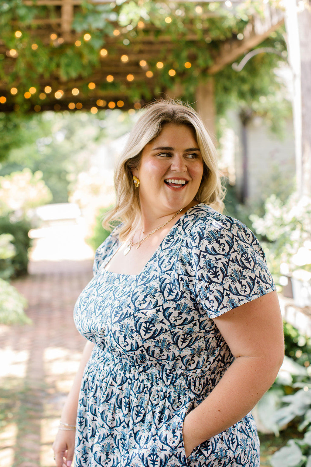 Navy Trellis - Dress