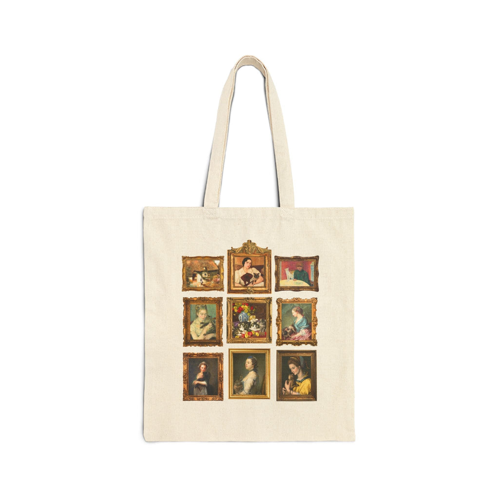 Cat Art History Tote Bag: Famous Paintings of Cats with Women