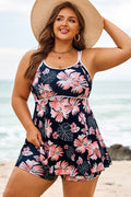 Skobeloff Ribbed Contrast Trim Adjustable Straps 2pcs Swimsuit