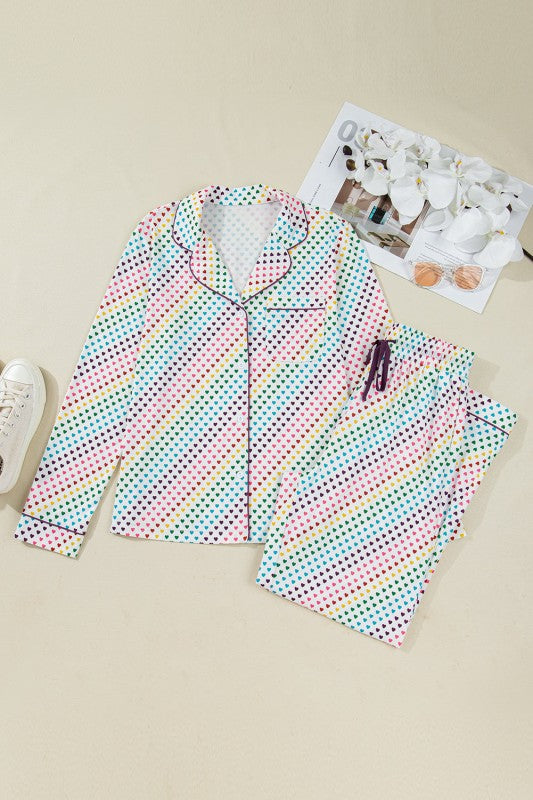 Valentine Heart Top and Pants Pajama Set