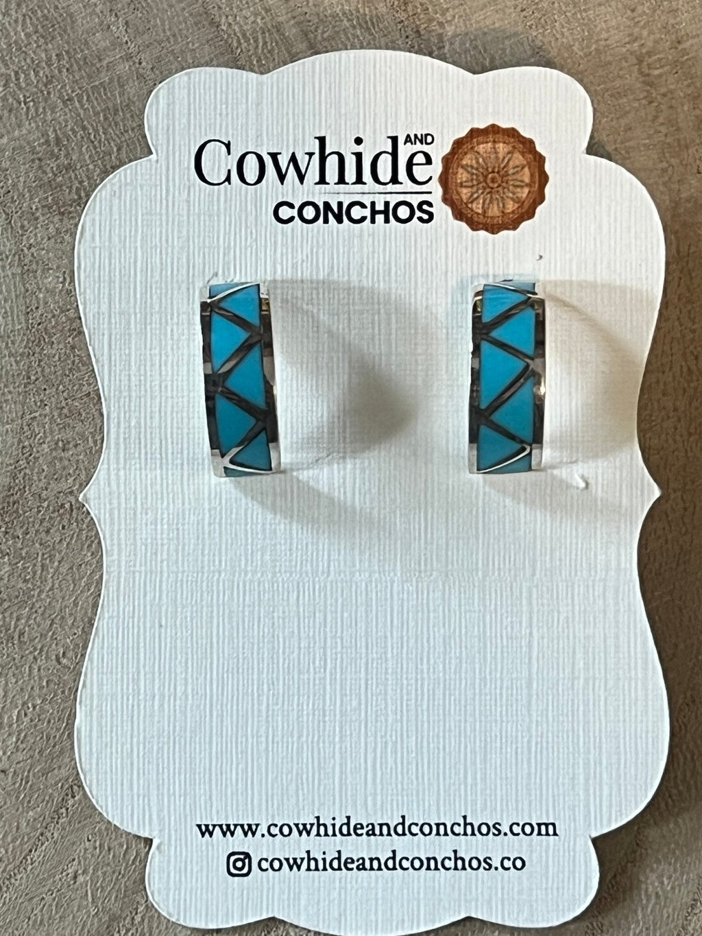 Charlene Sice Turquoise Inlay & Sterling Silver Earrings