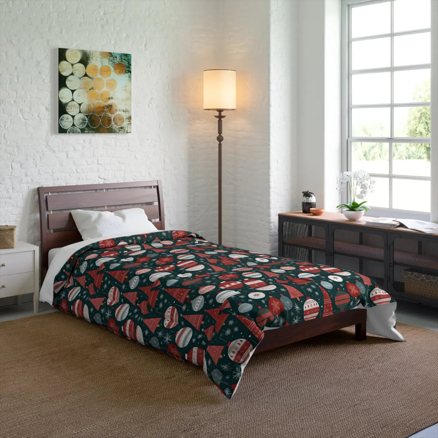 Cozy Christmas Comforter - Ornaments Polyester - DipaliZ