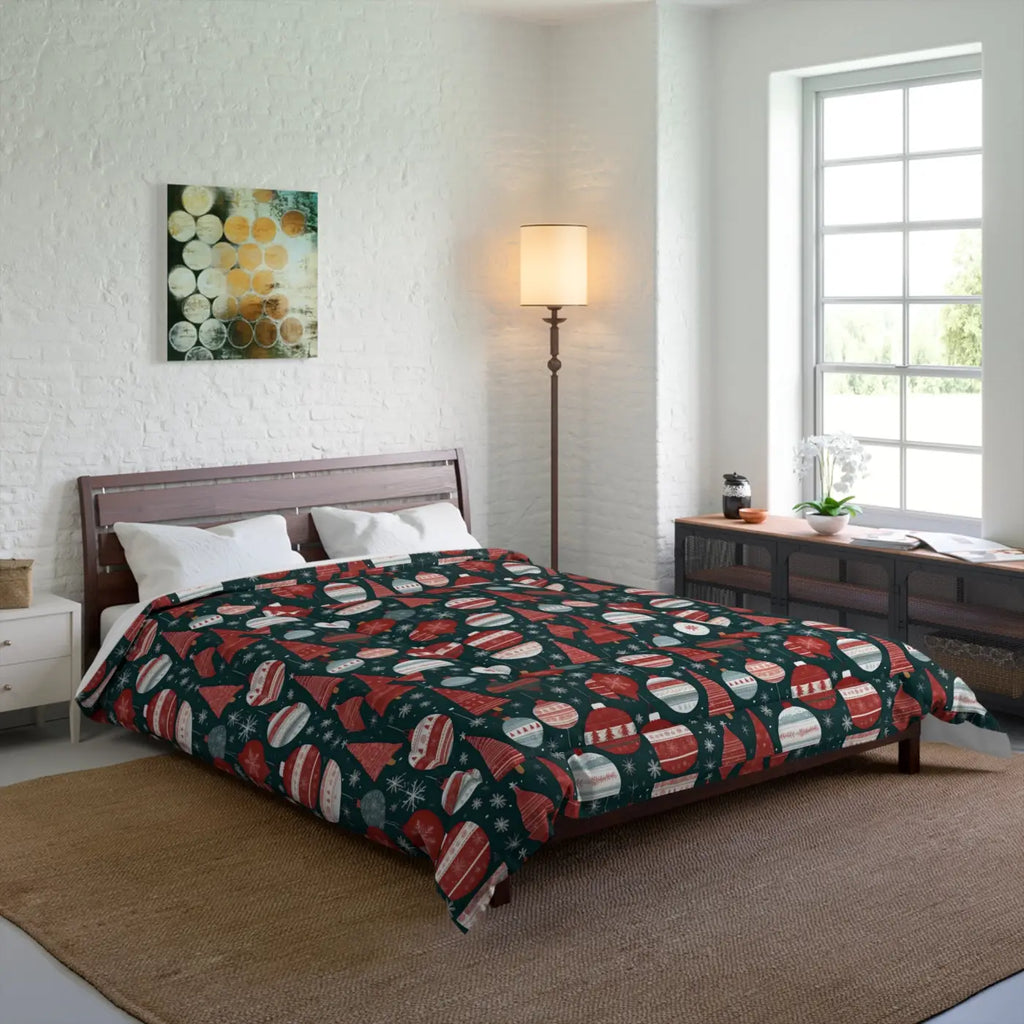 Cozy Christmas Comforter - Ornaments Polyester - DipaliZ