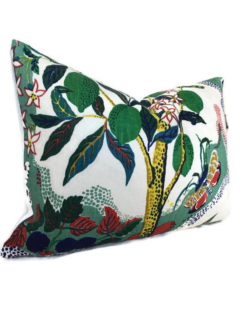 Citrus Garden Linen Pillow Cover, Schumacher Textiles