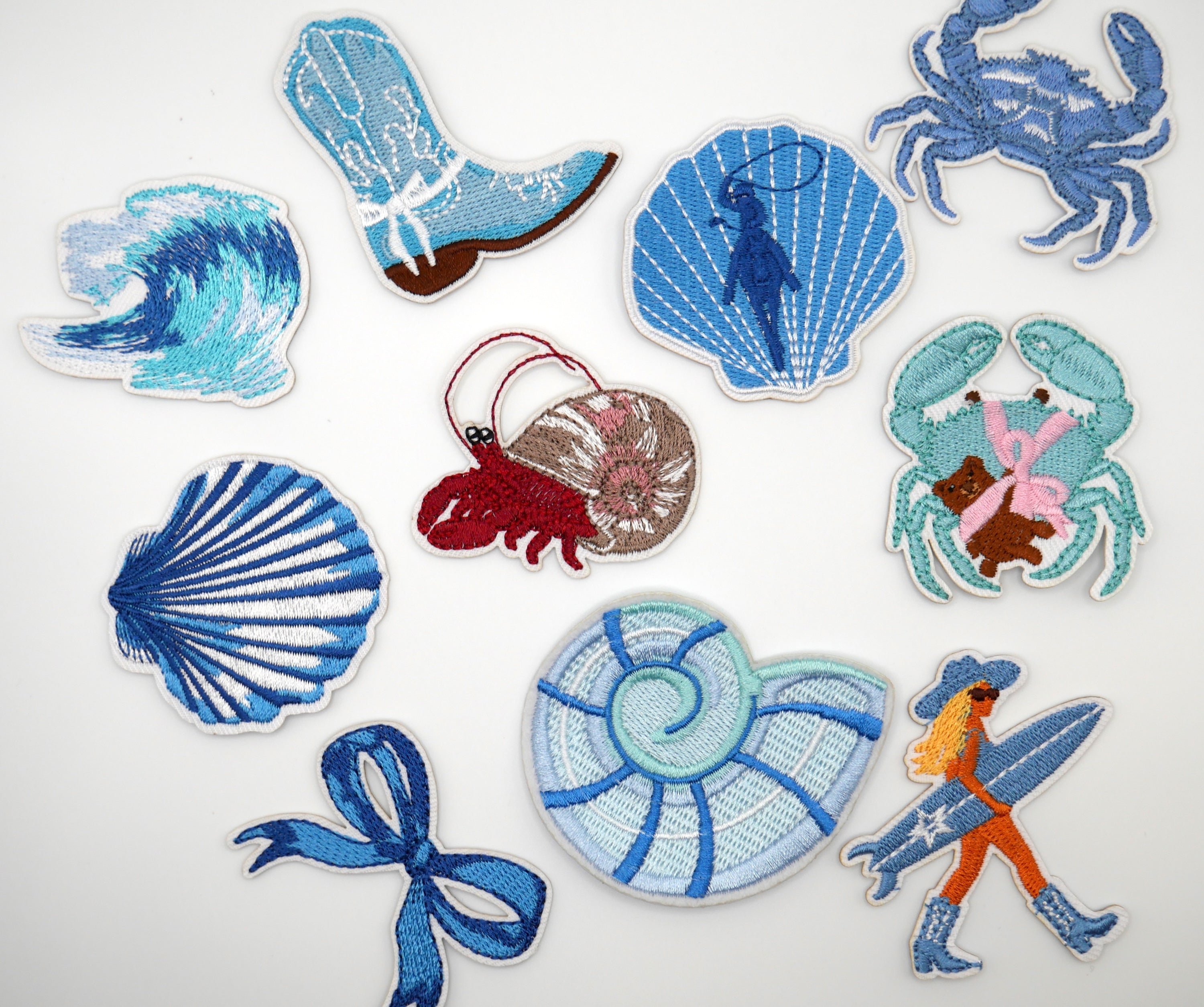 Coastal Cowgirl Iron-On Embroidered Patch Pack (Set of 5)