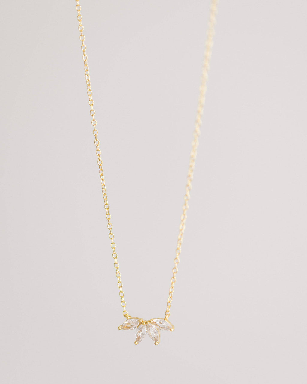 Gold Crystal Flower Necklace
