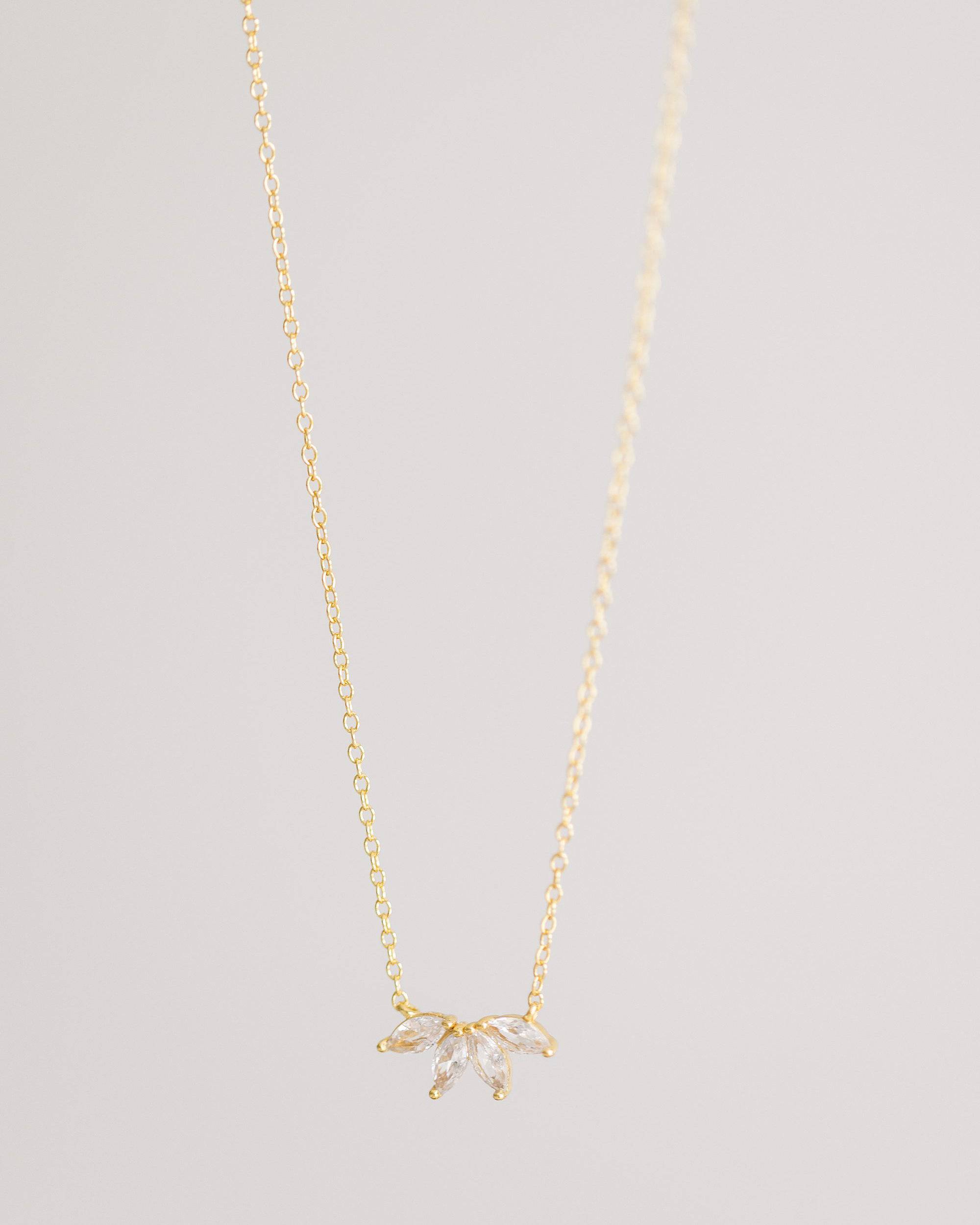 Gold Crystal Flower Necklace