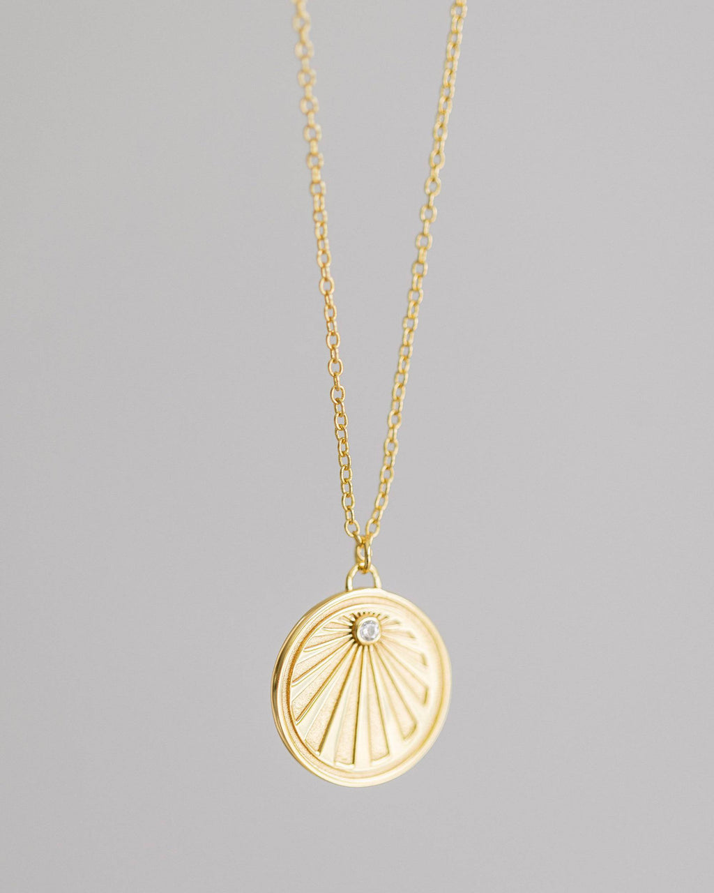 Gold Crystal Sunray Necklace