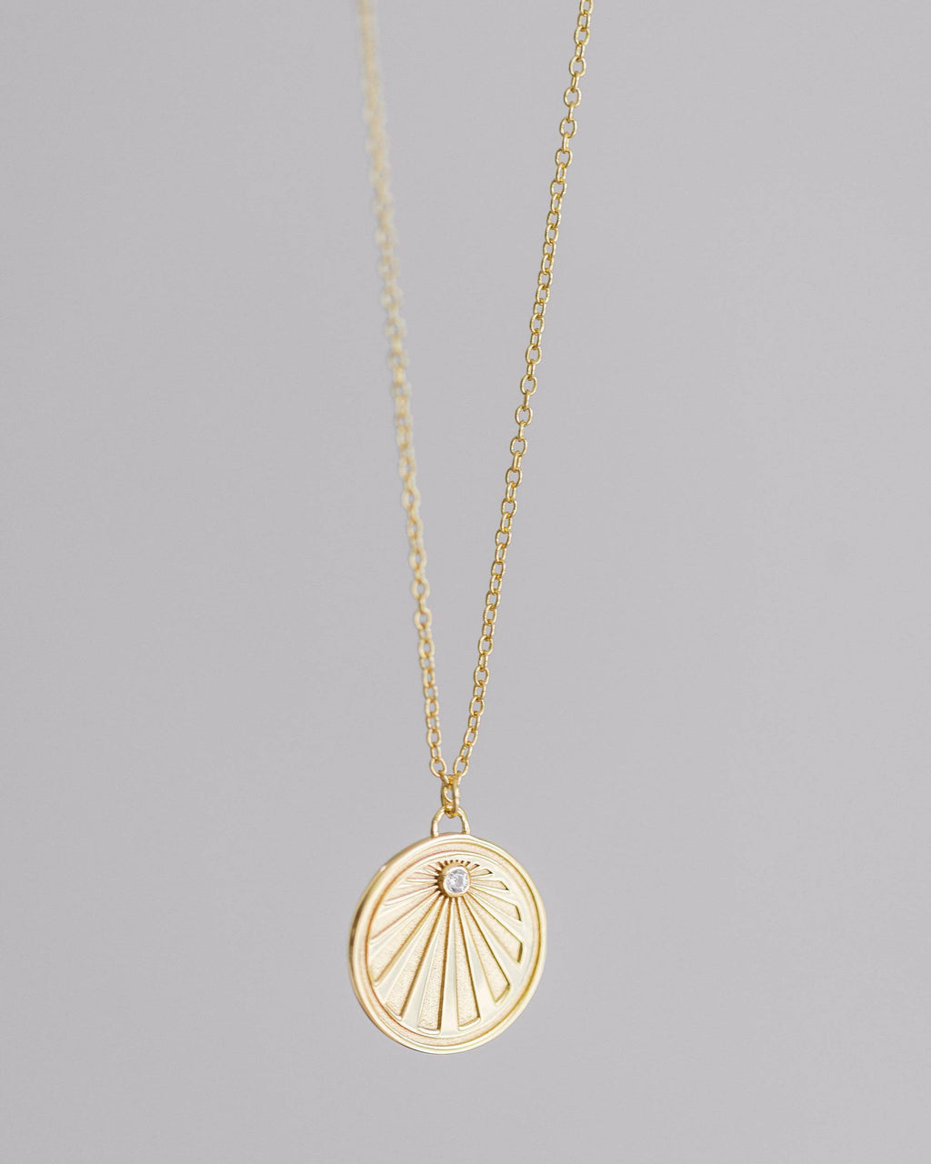 Gold Crystal Sunray Necklace