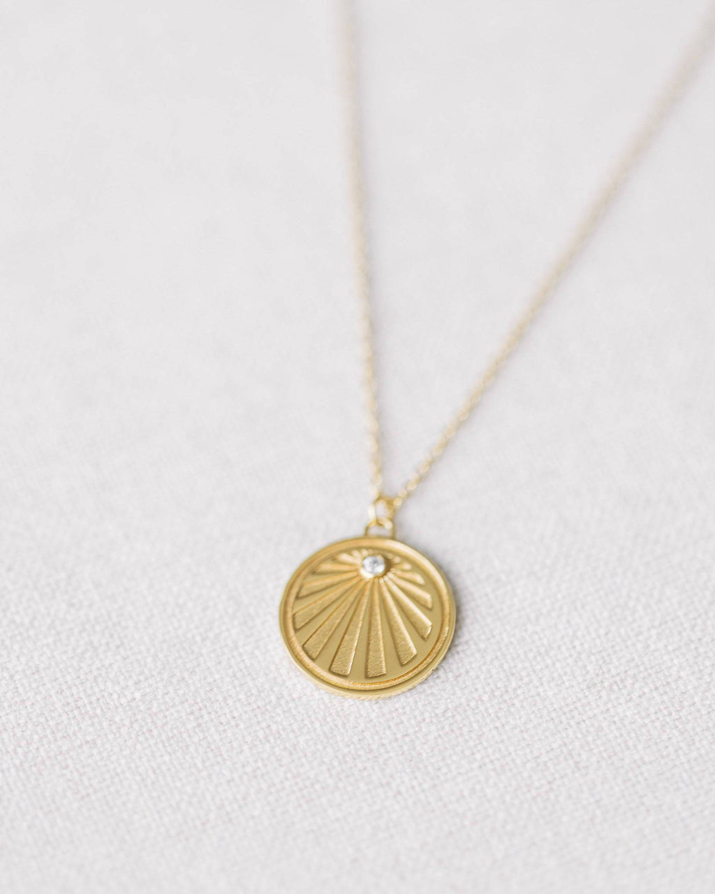 Gold Crystal Sunray Necklace